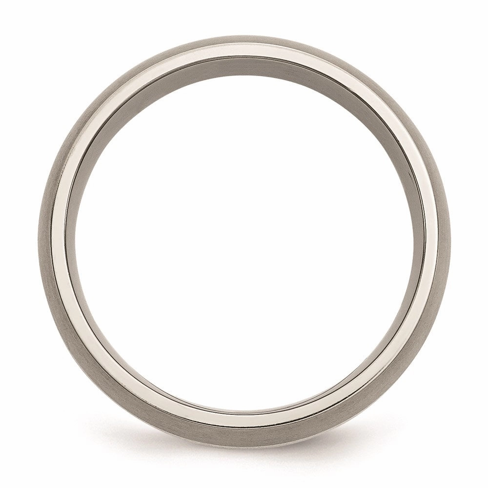 Titanium Sterling Silver Inlay 8mm Brushed Band | TB80