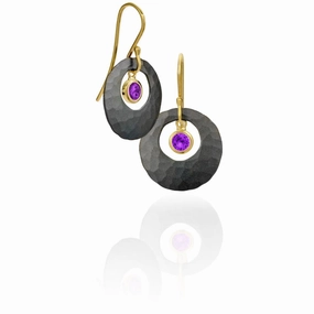 Toby Pomeroy Eco Silver/14Y Amethyst Earrings