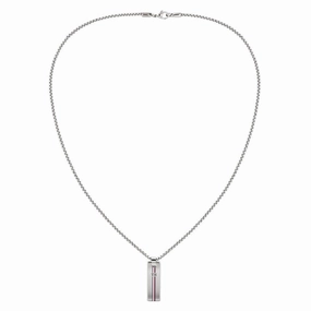 Tommy Hilfiger Dressed Up Rhodium Skinny Dog Tag Necklace 2790169