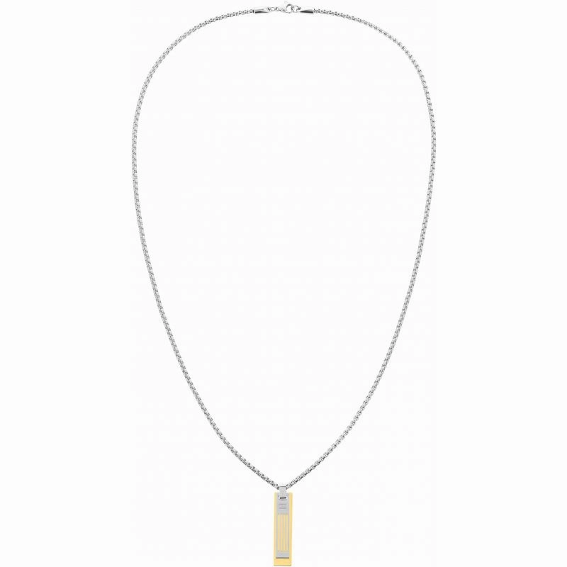 Tommy Hilfiger Logo Double Tag Mens Necklace 2790351
