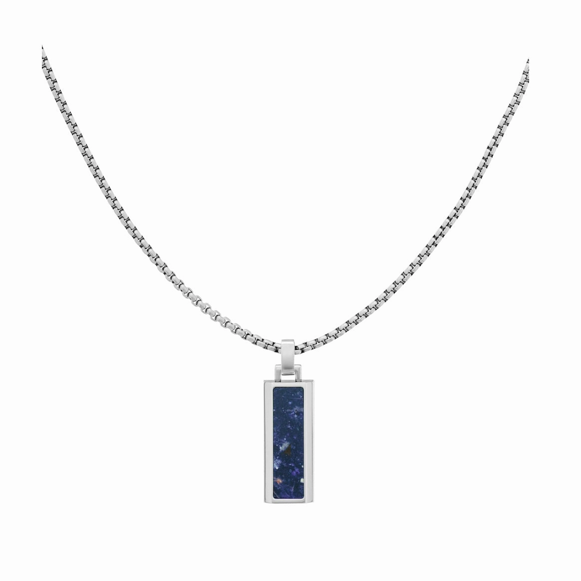 Tommy Hilfiger Mens Sodalite Stone Tag Necklace 2790542