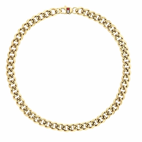 Tommy Hilfiger Wild Gold Plated Mens Chain Necklace 2790615