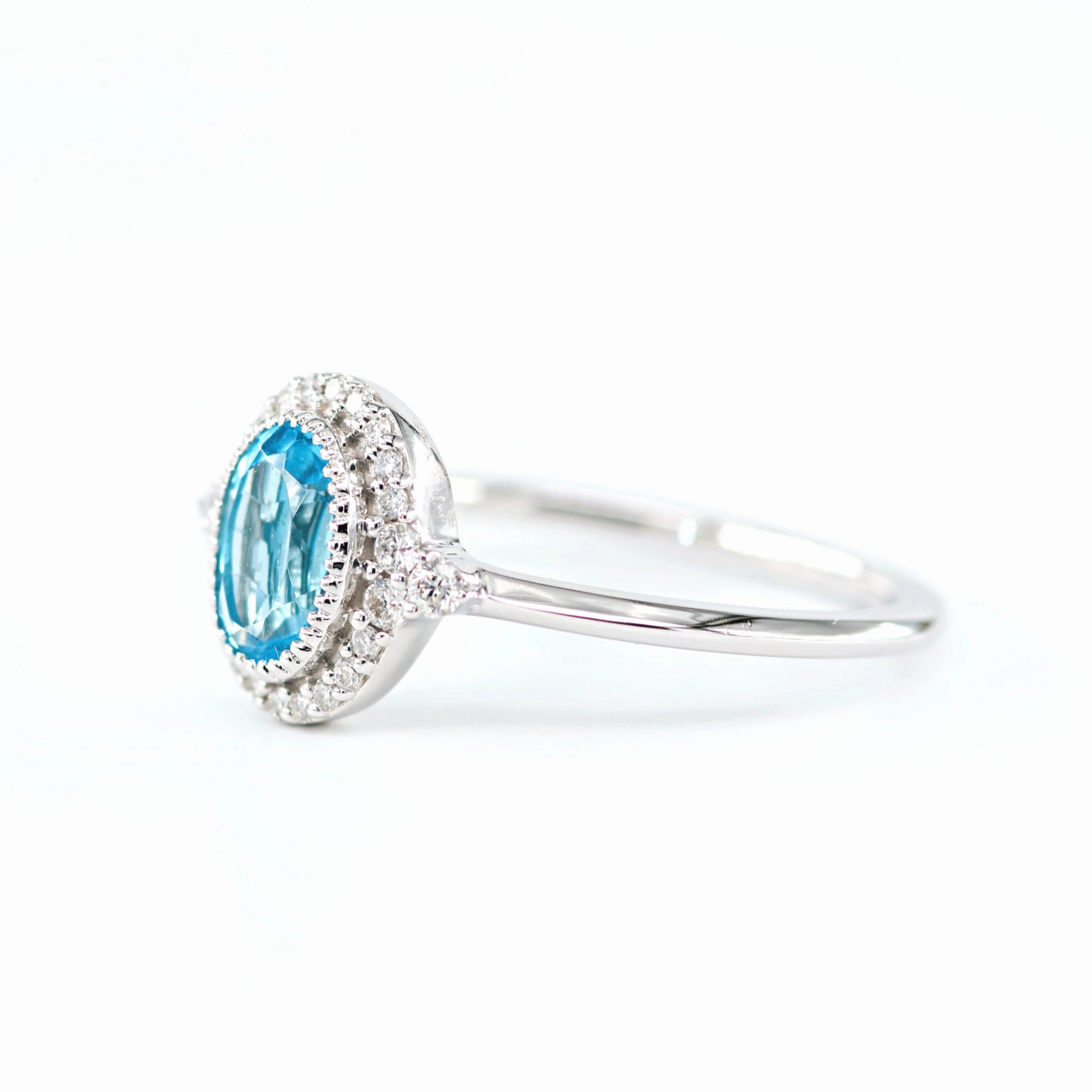 Topaz Diamond Halo Ring 4690063