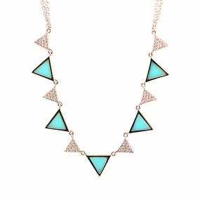 Turquoise & Diamond Triangle Pendant 4690082