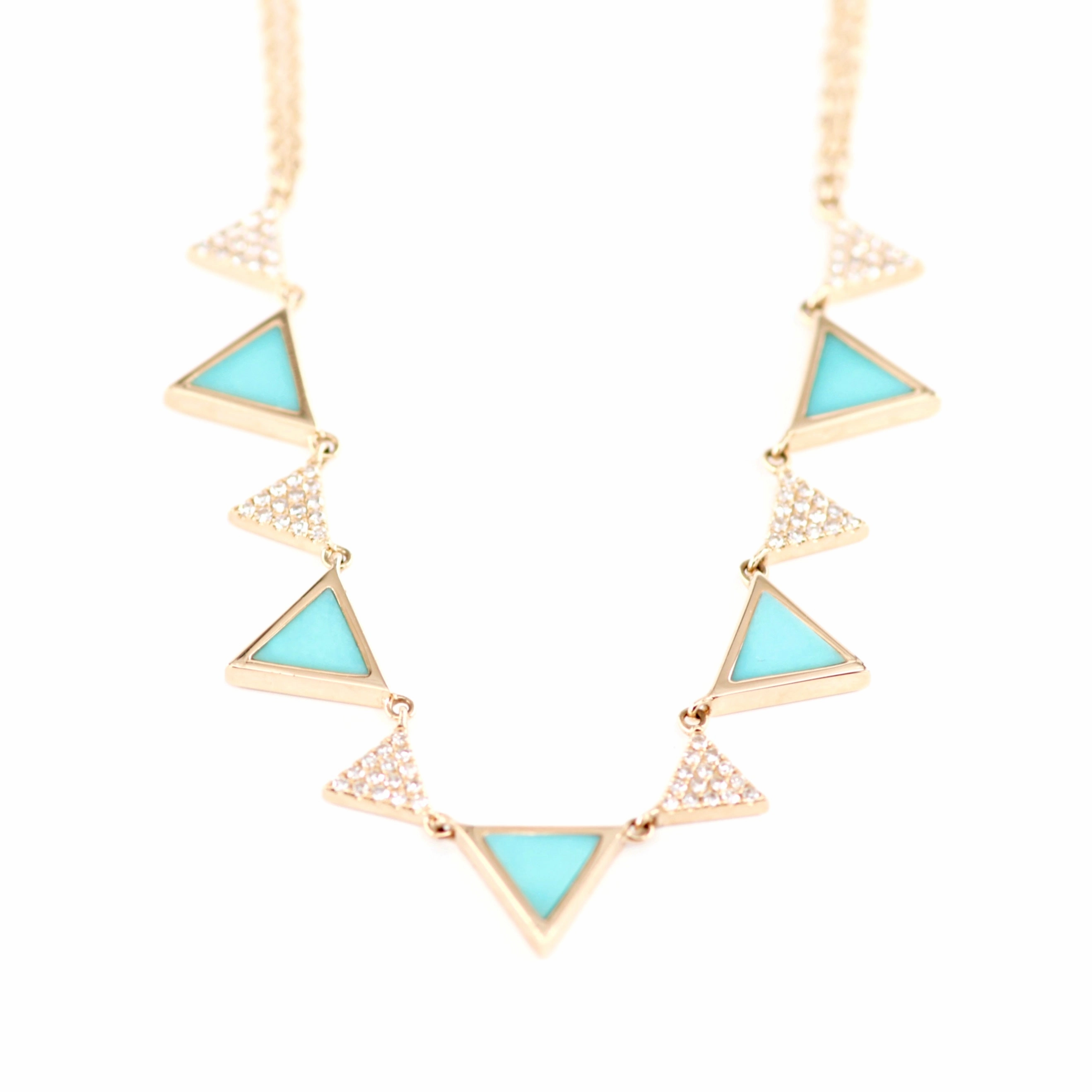 Turquoise & Diamond Triangle Pendant 4690082