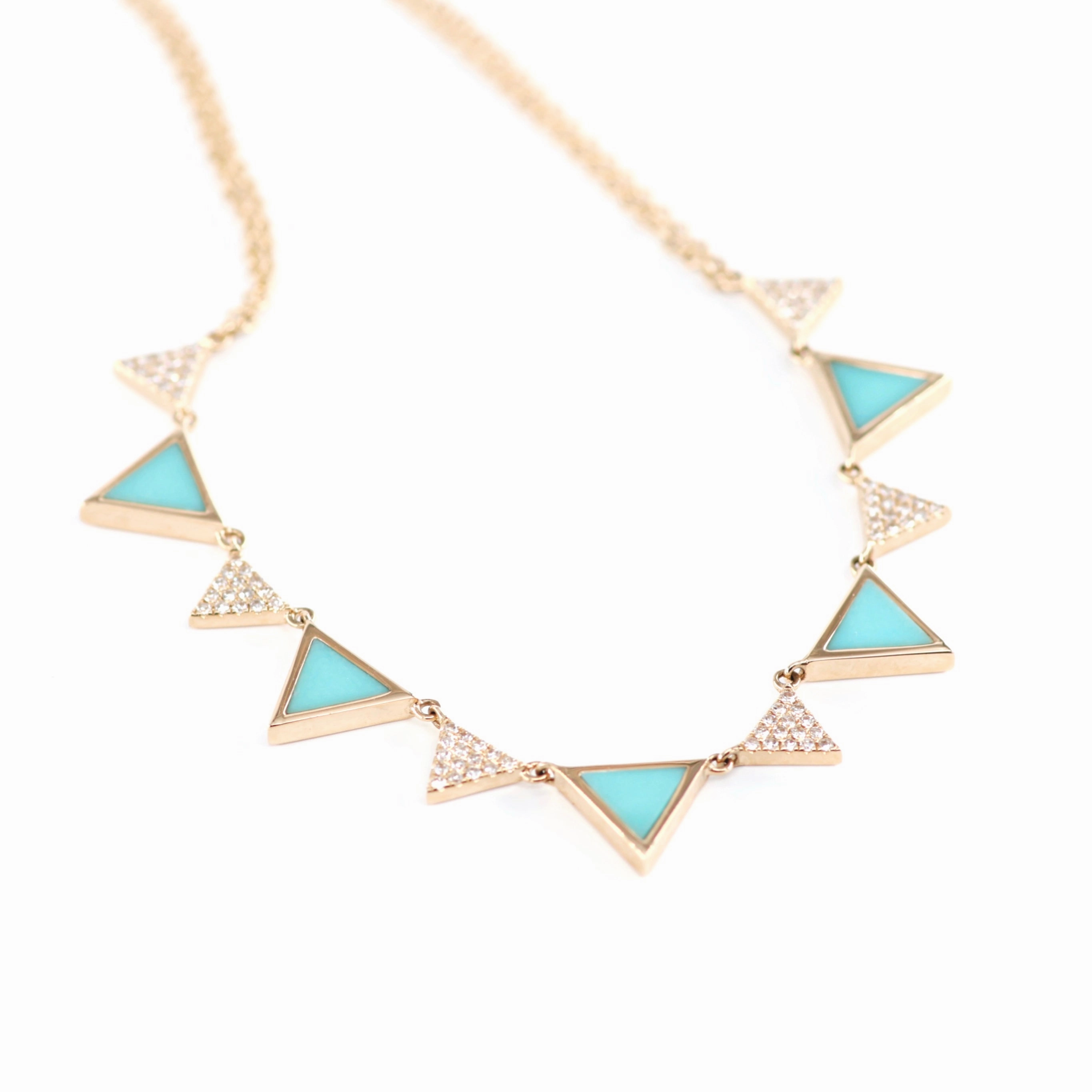 Turquoise & Diamond Triangle Pendant 4690082