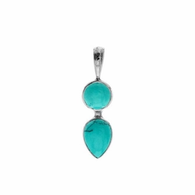 Turquoise Sterling Silver Teardrop Pendant & Chain