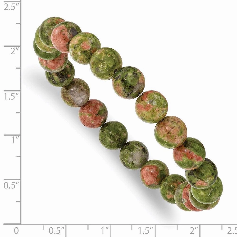 Unakite Agate Beaded Stretch Bracelet
