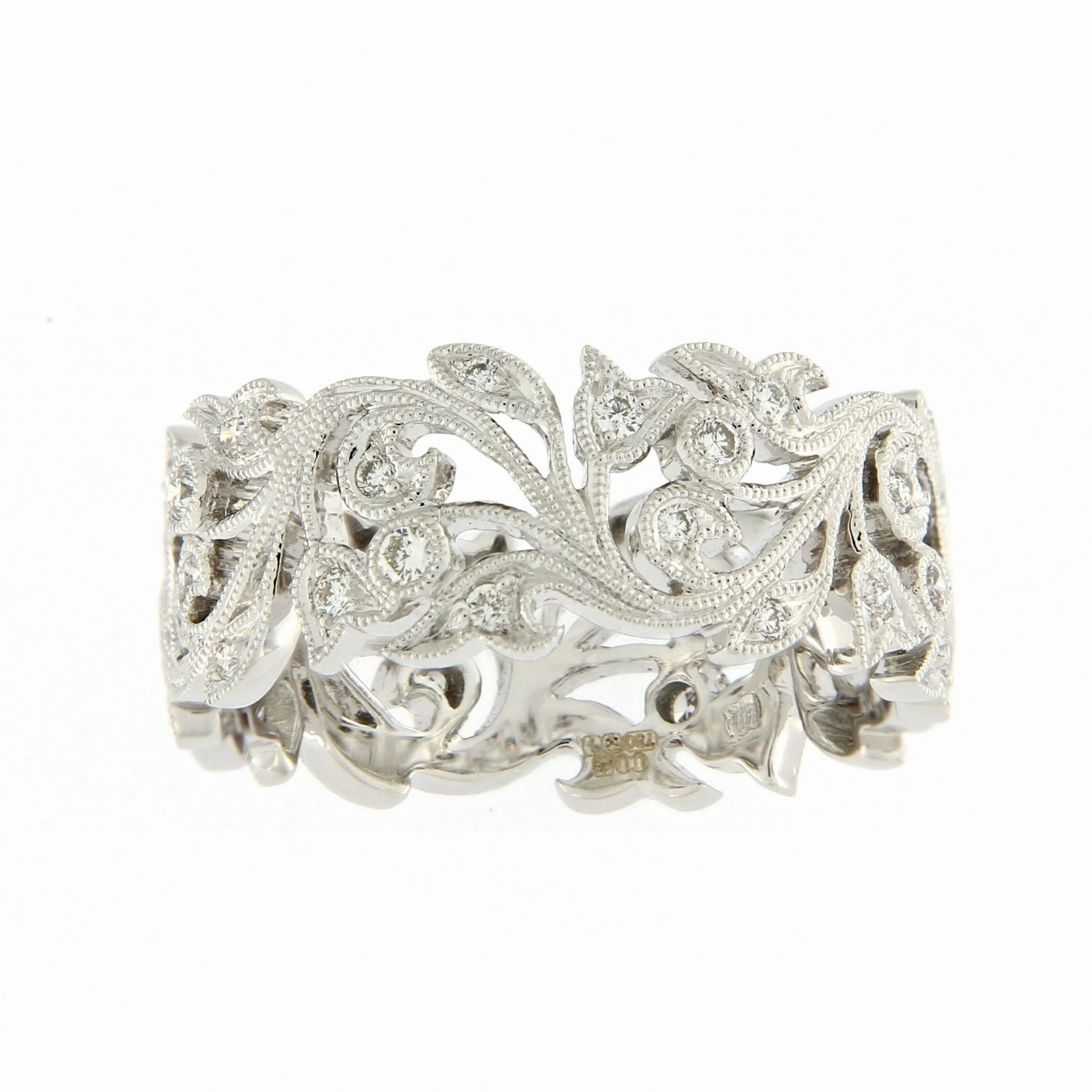 Ungar Orchid Spray Ring 18ct White Gold & Diamond Eternity Ring