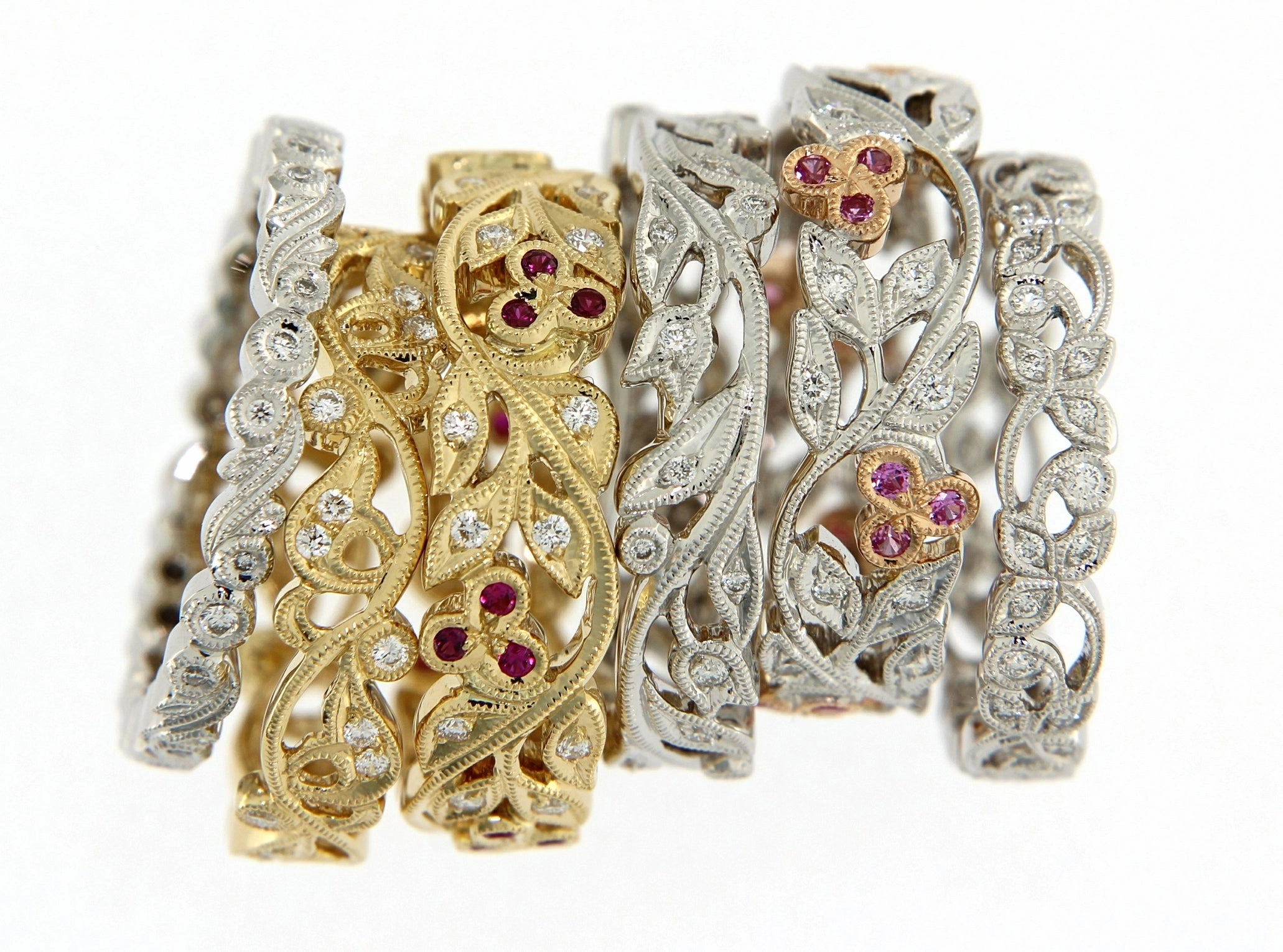 Ungar Tulip Ring 18ct White Gold & Diamond Eternity Ring