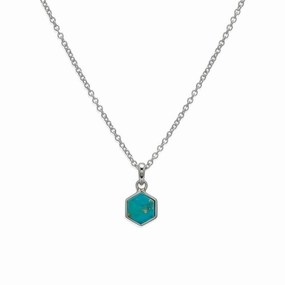 Unique & Co Sterling Silver Turquoise Ladies Necklace MK-846