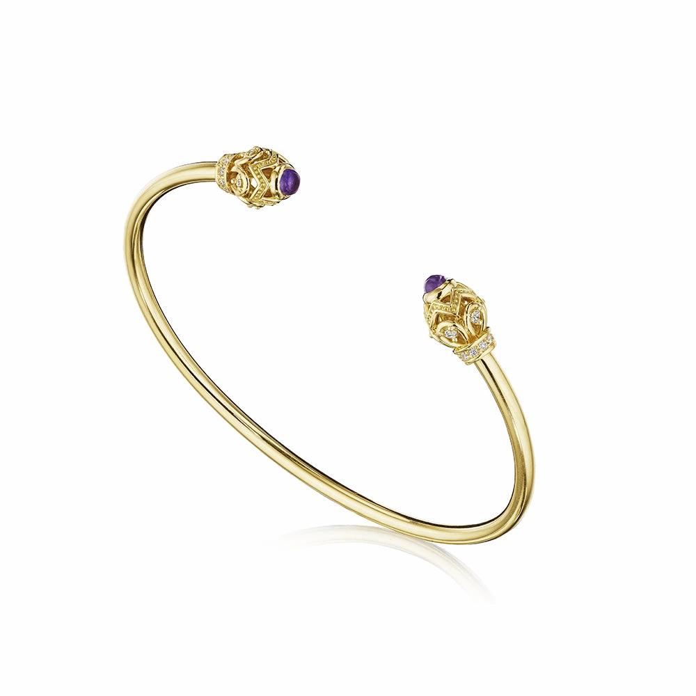 Verragio 18k Diamond & Amethyst Toi Et Moi Bangle