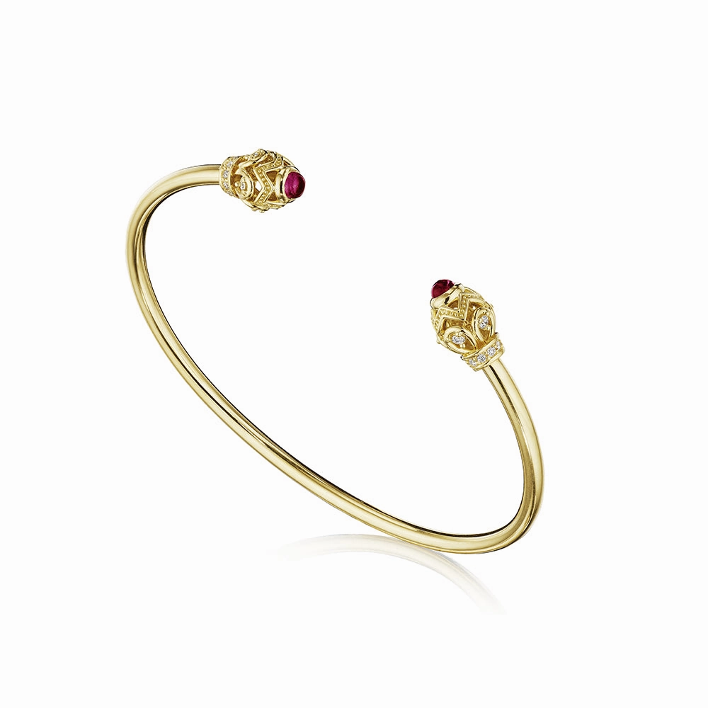 Verragio 18k Diamond and Rhodolite Garnet Bangle