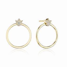 Verragio 18k Gold Small Crest Circle Earrings