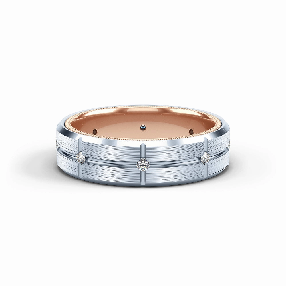 Verragio Men's 14k 6mm Etched Wedding Band