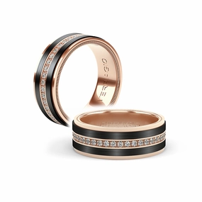 Verragio Men's 14k & Titanium Wedding Band with Diamonds