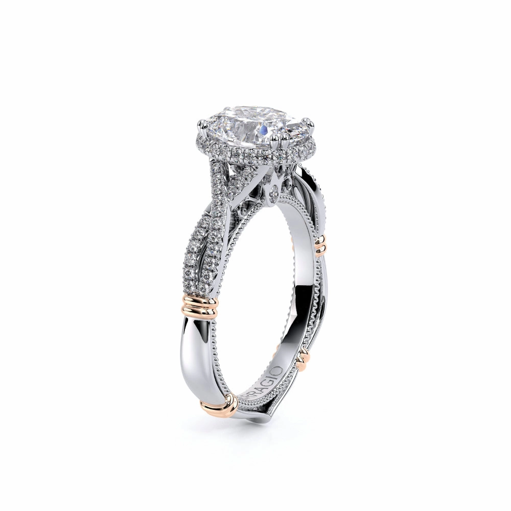 Verragio Parisian 14k Engagement Ring with Oval Stardust Halo