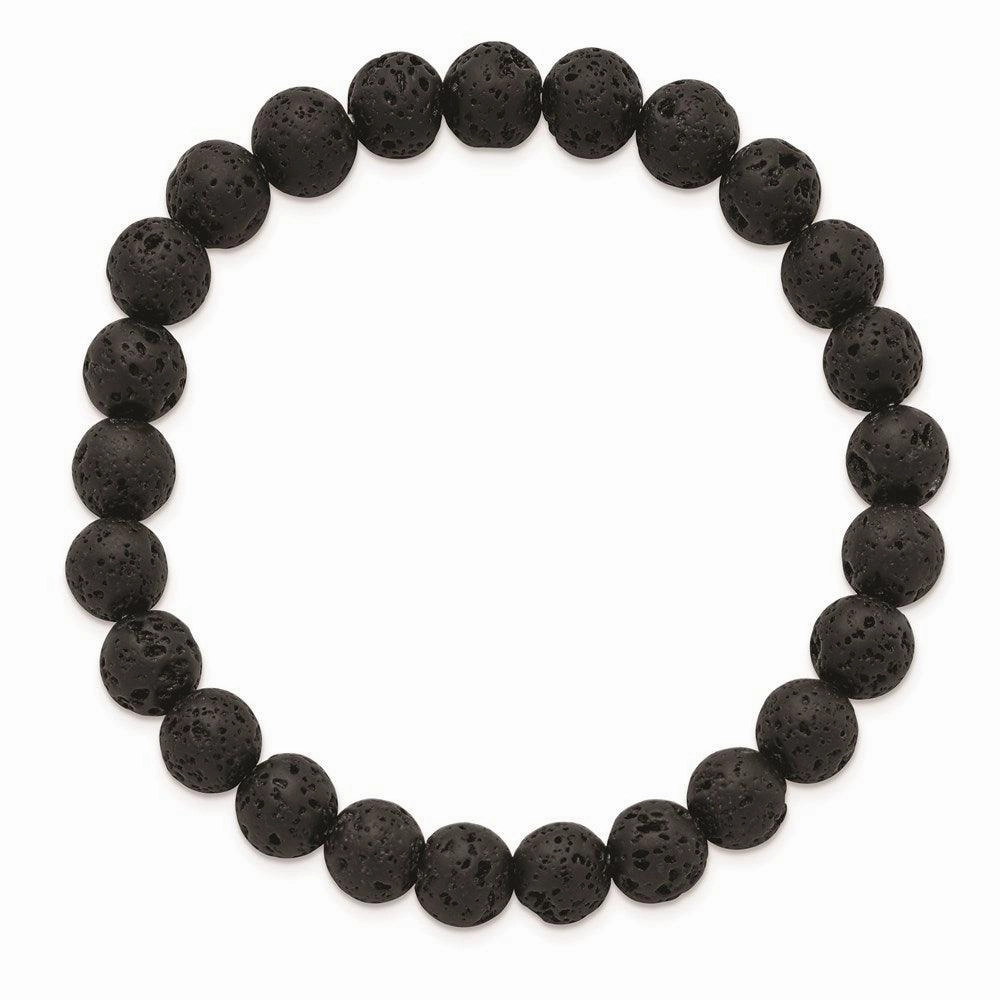 Volcanic Rock Agate Beaded Stretch Bracelet