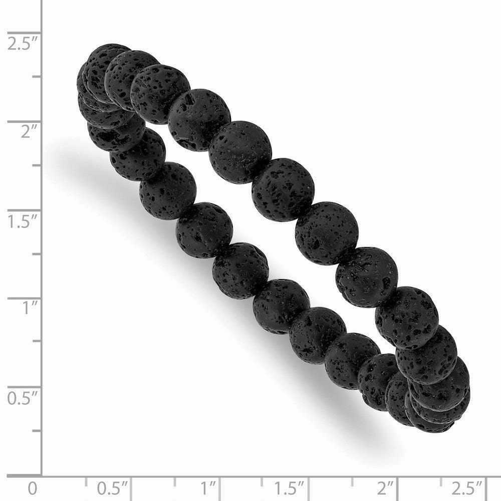 Volcanic Rock Agate Beaded Stretch Bracelet