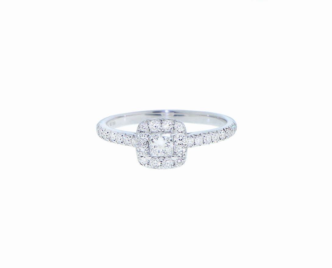 White gold and diamond ring