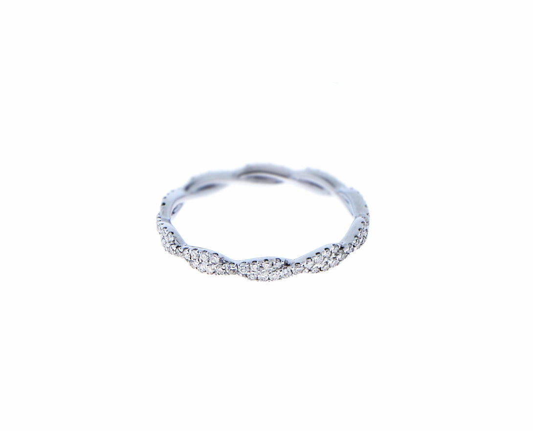 White gold braided rings