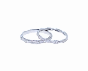 White gold braided rings