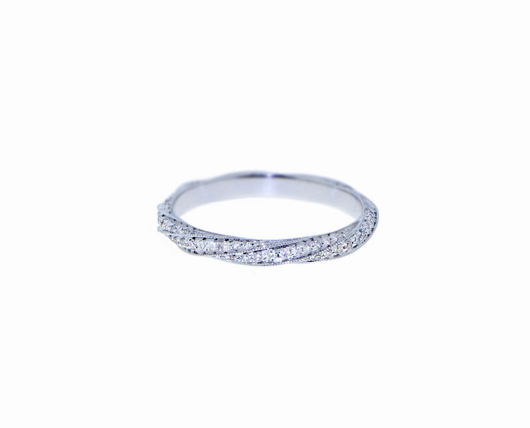 White gold braided rings