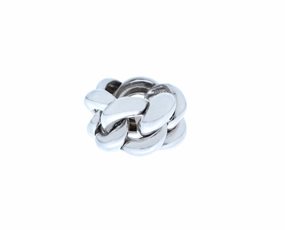 White gold chunky chain ring