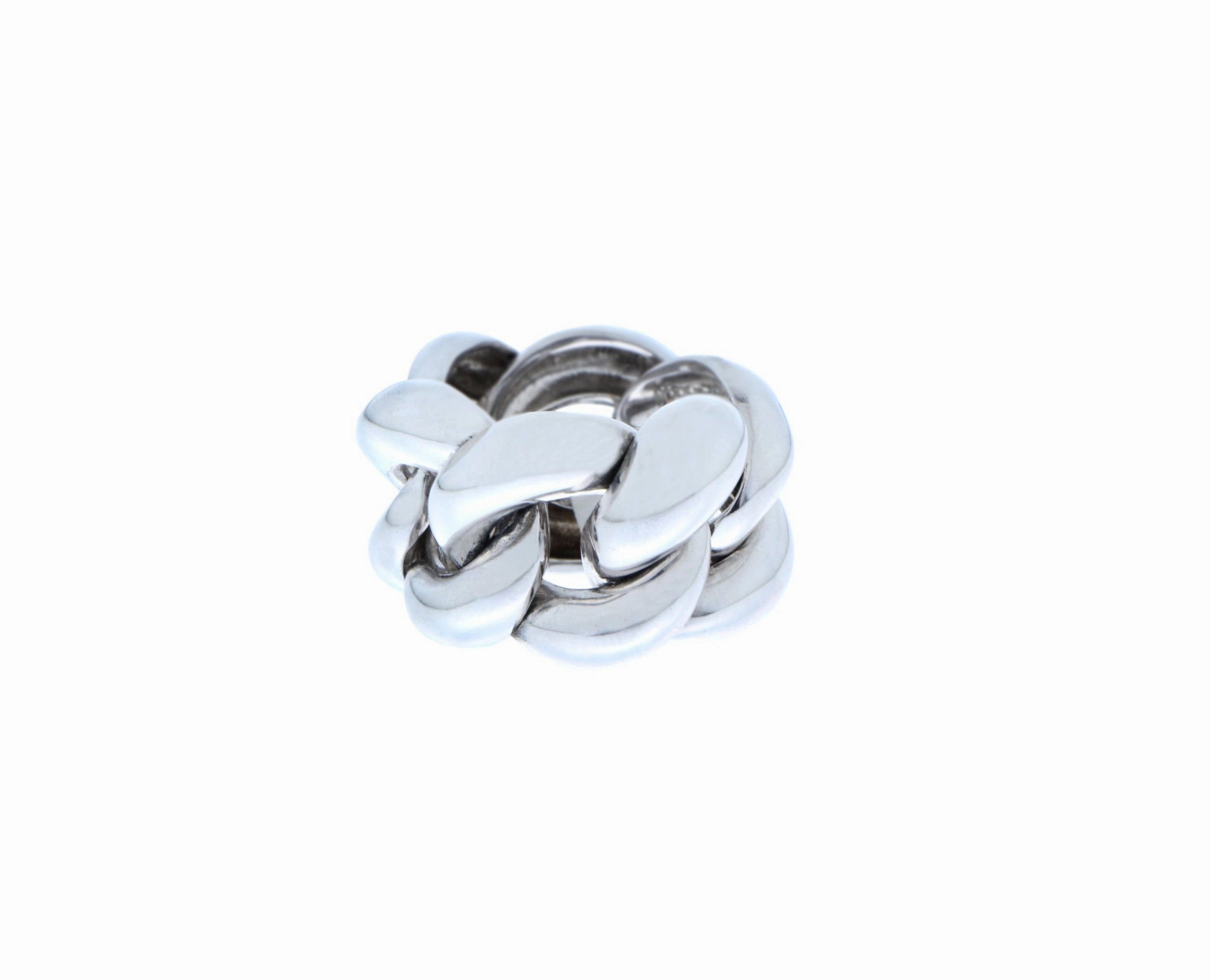 White gold chunky chain ring
