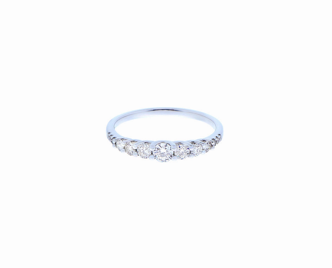 White gold half alliance ring
