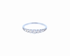 White gold half alliance ring