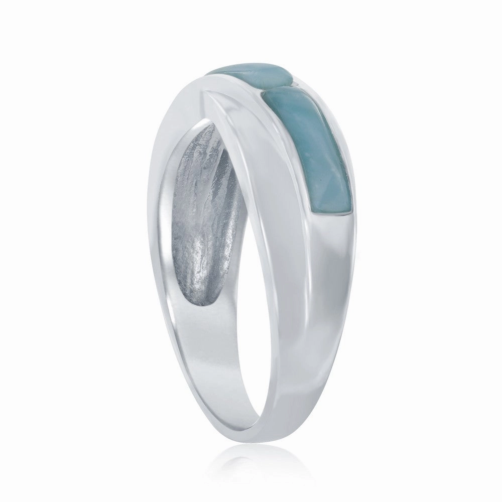 Women's Ring - Sterling Silver Larimar Band, Size 9 | W-2073-9