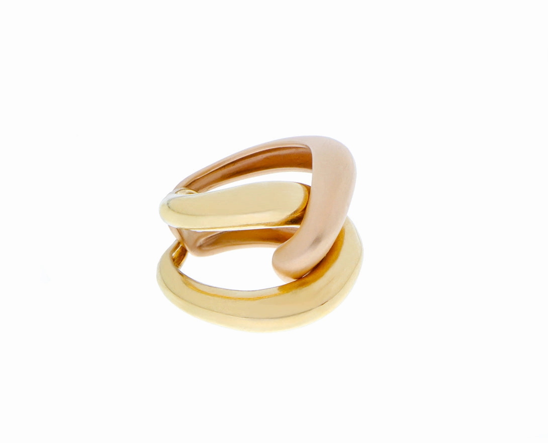 Yellow and rose gold YinYang ring