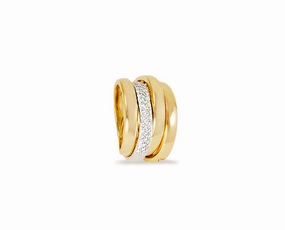 Yellow and white gold multi ring with diamonds