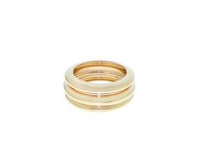 Yellow gold 3 rings ring