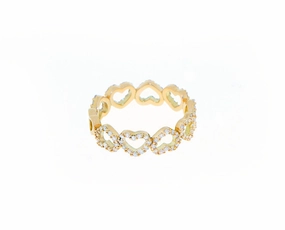 Yellow gold and diamond heart ring