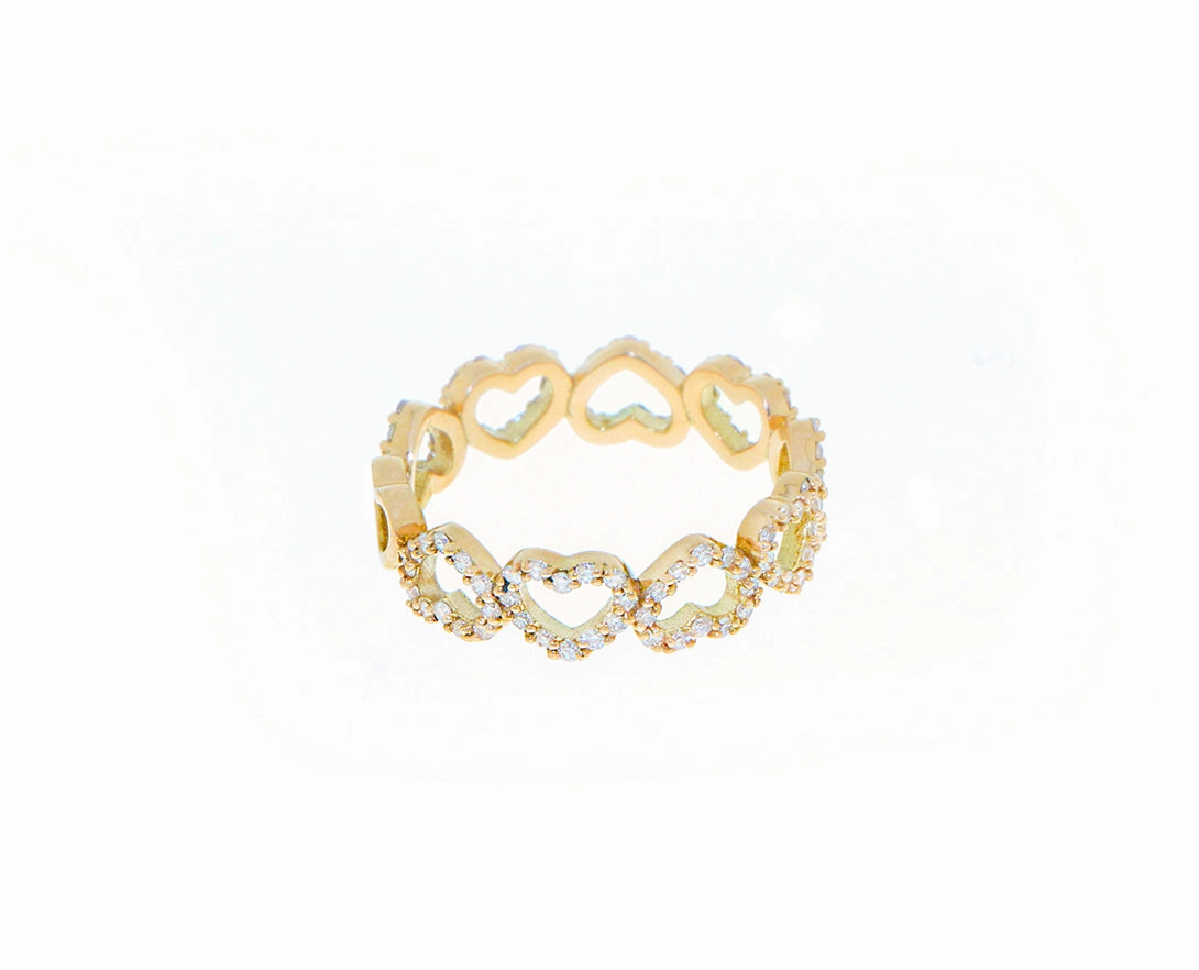 Yellow gold and diamond heart ring