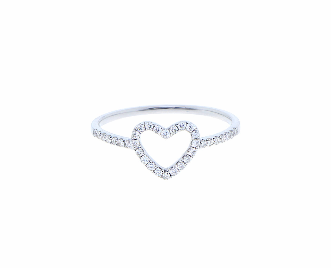 Yellow gold and diamond heart ring