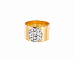 Yellow gold and diamond ring