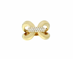 Yellow gold and diamond ring