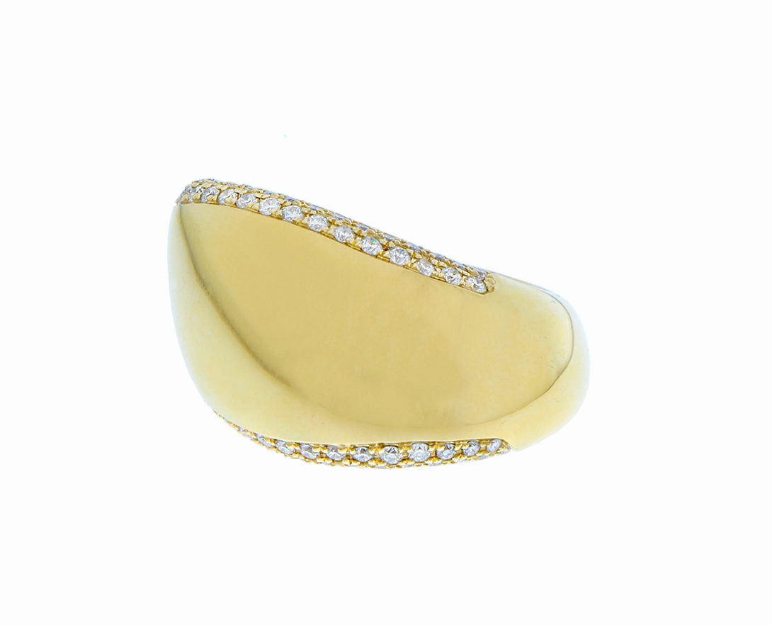 Yellow gold and diamond ring