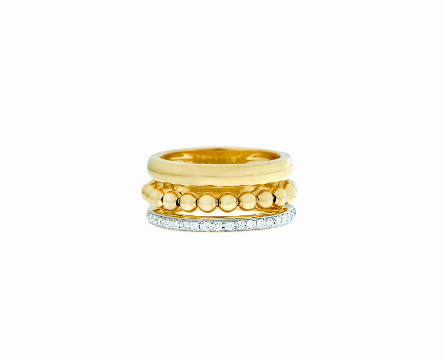 Yellow gold and diamond ring