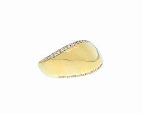 Yellow gold and diamond ring
