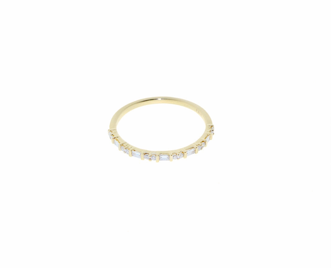 Yellow gold and diamond ring