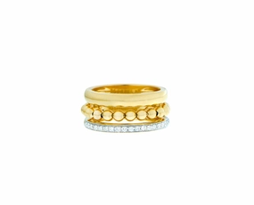 Yellow gold and diamond ring