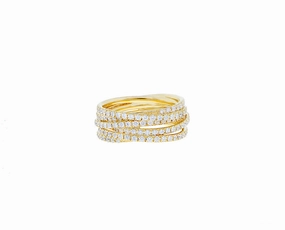Yellow gold and diamond spaghetti ring