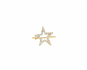 Yellow gold and diamond star ring