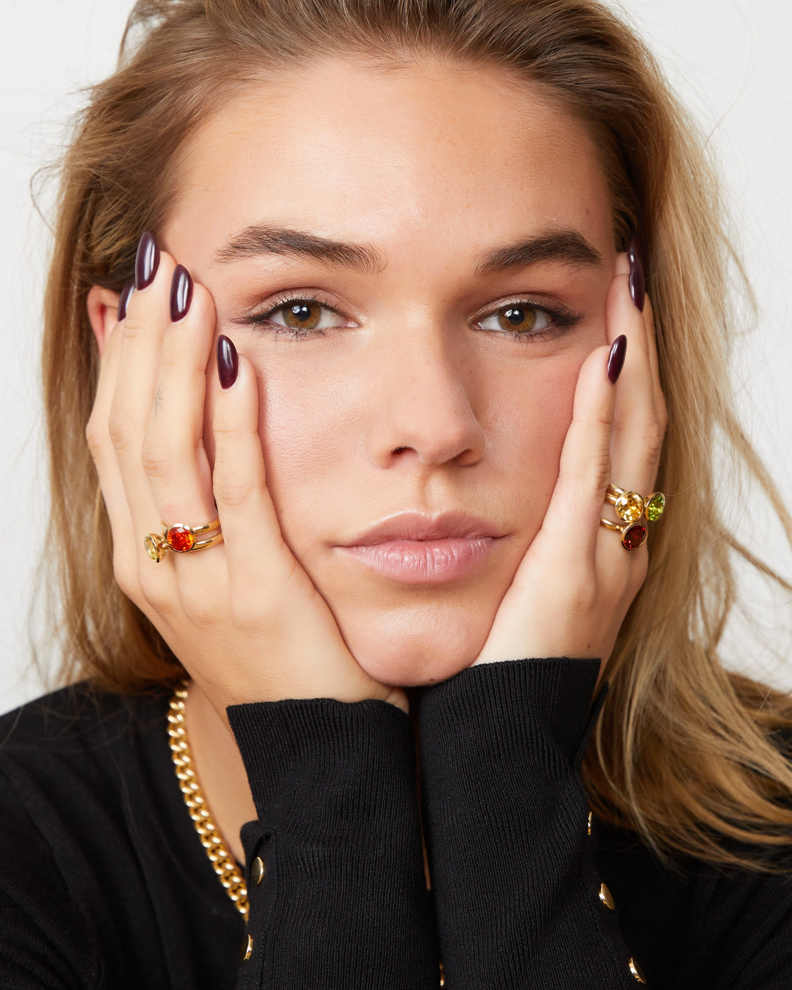 Yellow gold and gemstone rings