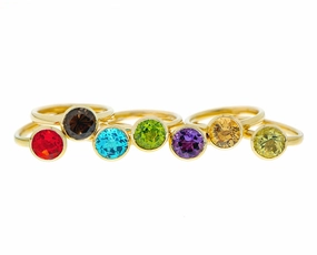 Yellow gold and gemstone rings
