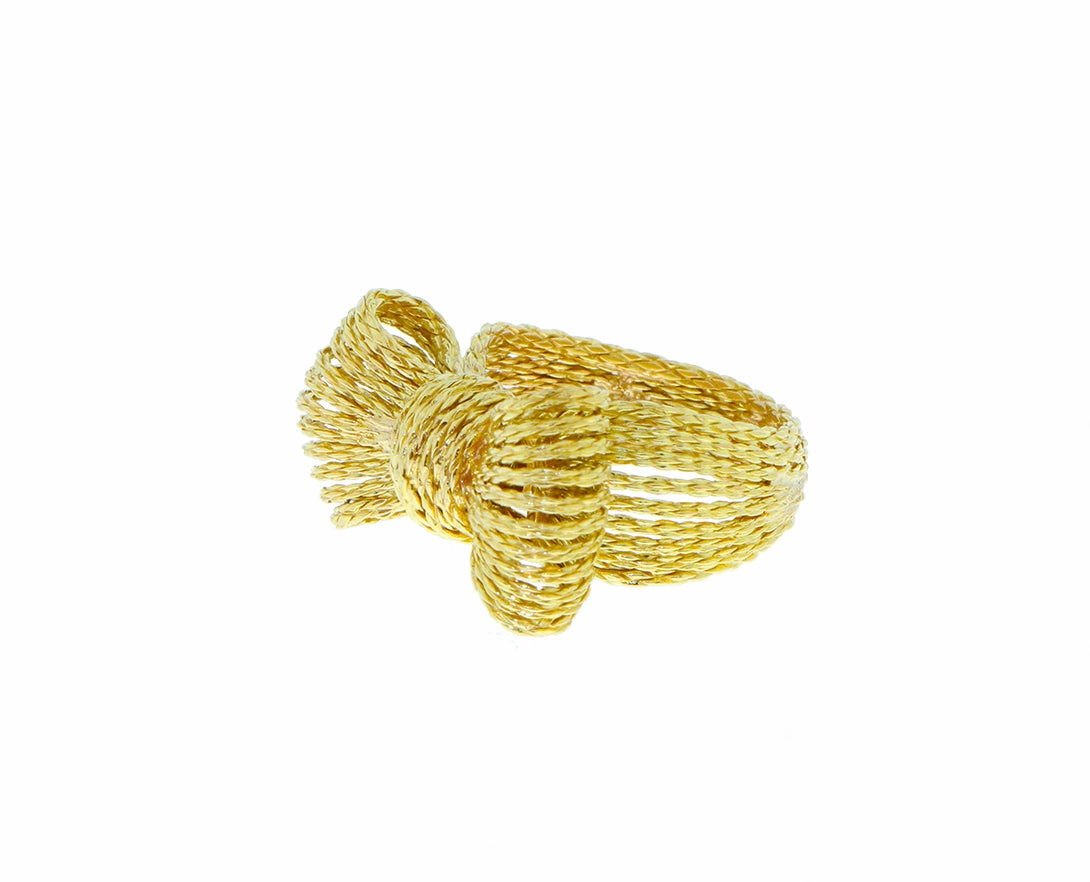 Yellow gold bow tie ring